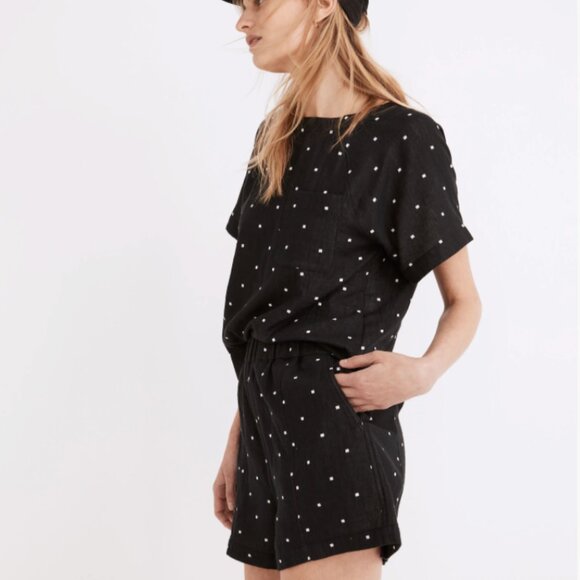 Madewell Lightspun Button-Back Shorts SET in Square Spot - Medium - Picture 3 of 4